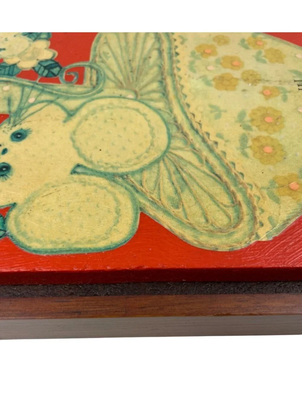 Vintage Decoupage Wall Art With Woodland Mouse & Mushroom Design In Wooden Frame